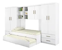 Comprar Jogo De Quarto 5 Peças Guarda Roupas Com Camas Sem Colchão 