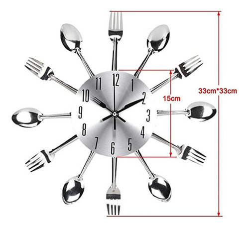 * Relógio De Parede Talheres De Cozinha Com Garfos E Faca