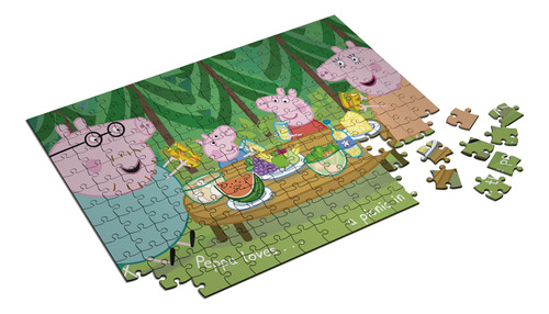 Imagem 1 de 6 de Quebra-cabeça Peppa Pig Personalizado 60 Peças