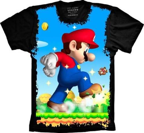 Camiseta Plus Size Mario, Super Mario Bros Game