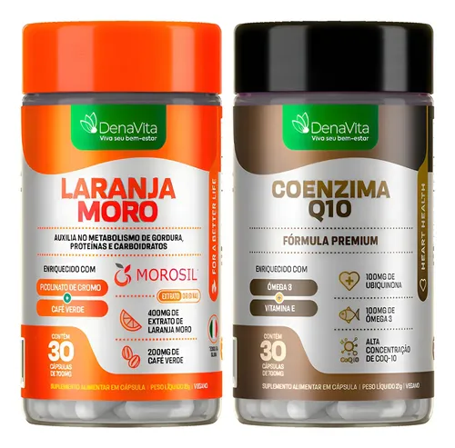 Coenzima Q10 + Laranja Moro Morosil + Tcm Coq10 - Denavita