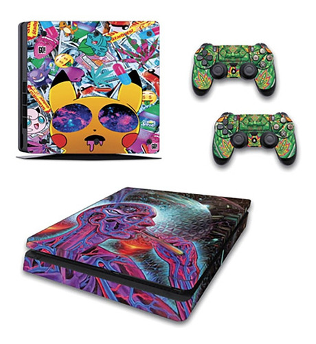 Skin Personalizado Ps4 Slim Psicodélicos 