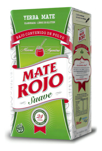 Yerba mate Mate Rojo Suave sabor suave sin TACC en bolsa 1 kg