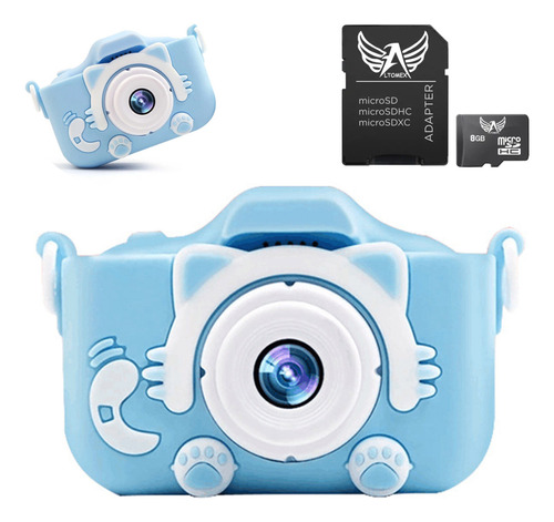 Câmera Infantil Mini Recarregável + Capa Cartão Memoria  8gb