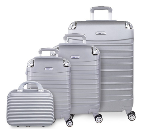 Set De 3 Maletas + Neceser, Llantas Desmontables, Expandible