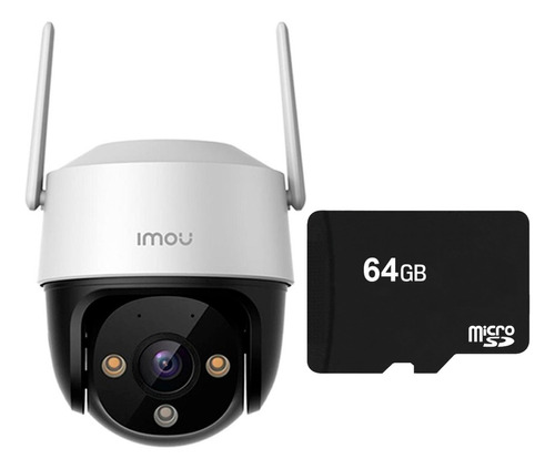 IMOU Cámara De Seguridad KITS41FENMICROV3 Wifi Crusier Se+ 4mp Protección Exterior IP66 Alta resolución Micrófono incorporado Audio 2 vias detección de humanos Sirena y Luz Blanca