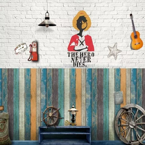 Imagen 6 de 9 de Papel Tapiz Tablas De Madera Vintage Autoadherible Pared