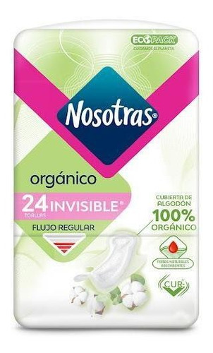 Toallas Higiénicas Nosotras Invisible Orgánica Paquete X 24 