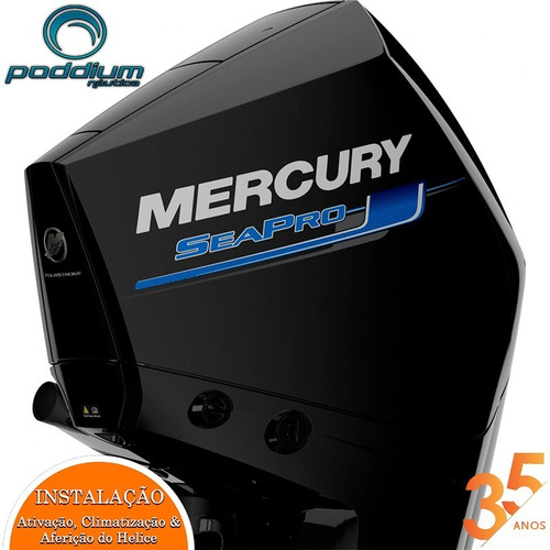 Imagem 3 de 8 de Motor De Popa Mercury 250 Hp Xl 4t Sea Pro + Frete Poddium N