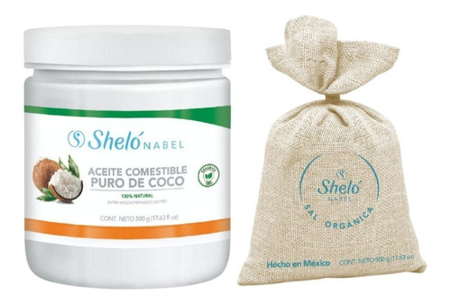 Aceite Comestible Puro De Coco + Sal De Mar Orgánica Shelo