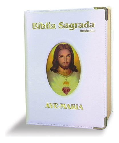 Bíblia ilustrada luxo - grande - branca, de Vários autores. Editora Ação Social Claretiana, capa dura em português, 2017