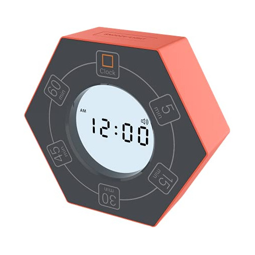 Temporizador Pomodoro Hexagonal Con Reloj, 5,15, 30, 45, 60