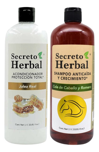 Kit Shampoo Anticaída Y Acondicionador Secreto Herbal 1l