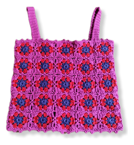 Top Flores Crochet Talle S