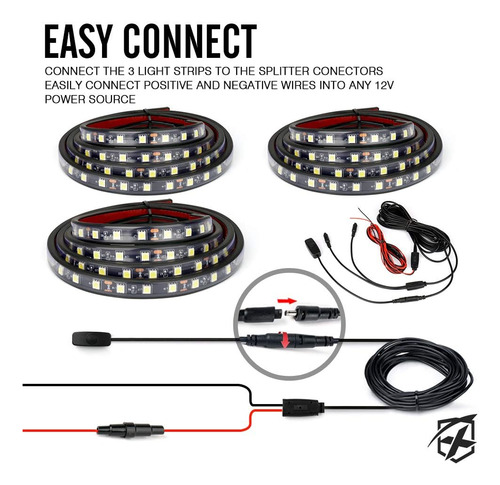 Juego De 3 Tiras De Luces Led Blancas De 60 Pulgadas 6866252