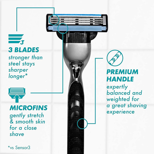 Gillette Mach3 - Mango De Afeitar Para Hombre + 5 Repuestos