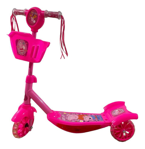 Patinete Peppa Pig Cesta Musical Infantil 3 Rodas