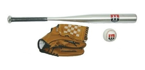 Kit Taco De Baseball De Aluminio Com Bola Luva Frete Grátis