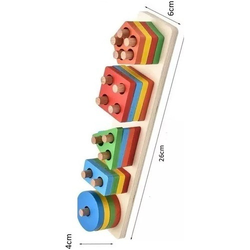 Tabla Didáctica 5 Figuras Geométricas Para Encajar Directo