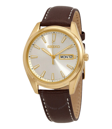 Reloj Nuevo Seiko Neo Classic, Cuarzo, Champagne, Entrega In