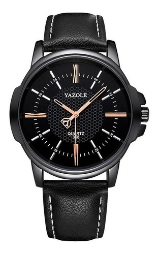 Reloj  Para Hombre Elegante Color Negro Grande 