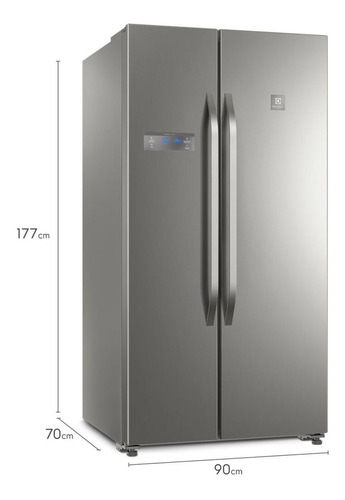 Nevecon Side By Side No Frost 563 Litros Electrolux Erso52b3 Color Gris 110V - 120V