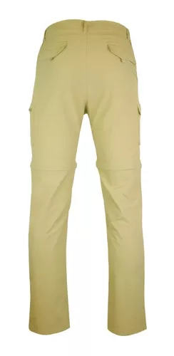 Pantalón trekking verde kaki 6 bolsillos hombre 