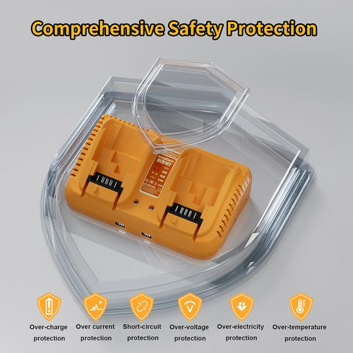 Cargador Dual Reemplazo P/ Baterías Dewalt Dcb102 De 12v/20v