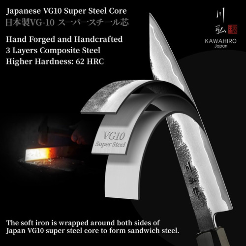 Cuchillo Utilitario Japonés De Acero Inoxidable 5 Pulgadas P