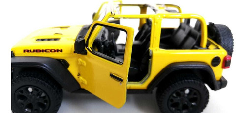 Modelo a escala jeep Warengler en escala 1:36 amarillo