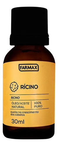 Óleo De Rícino Natural Auxilia No Crescimento 30ml Farmax