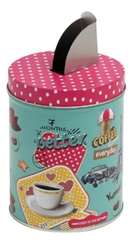 Lata Decorativa Circular Con Tapa Vertedora 14x11 Cm Vgo