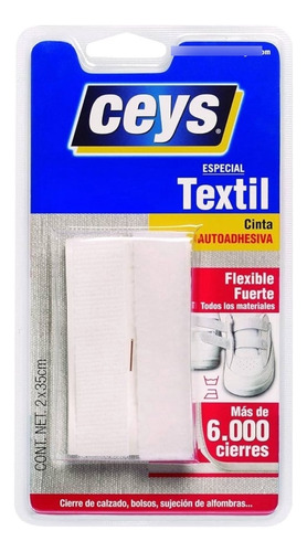 Cinta Adhesiva Textil Velcro 2x35cms Ceys Color Unico Color