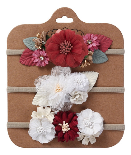Set De Diademas Florales Para Niñas Con Flores Artificiales