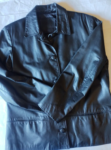 Campera De Cuero Negro Marca Fortín