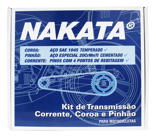 Kit Relação Transmissão Nakata Yamaha Fazer 250 2005 A 2017