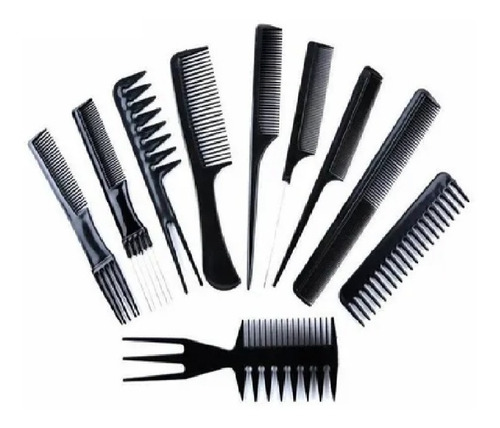 Kit De 10 Peines Para Peluquería Barbería Oferta
