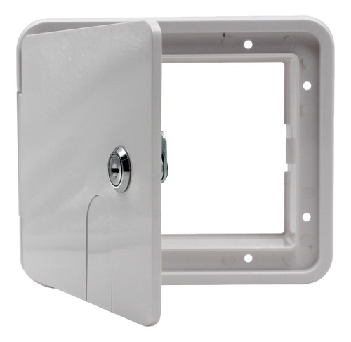 Porta Lateral Janela Com Chave Para Cabos Tomada Motorhome Cor Branco