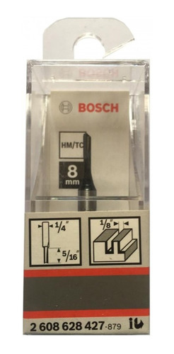 Fresa Ranura Recta Encastre 1/4 Ancho 1/ 8 Hm-1 Filo Bosch