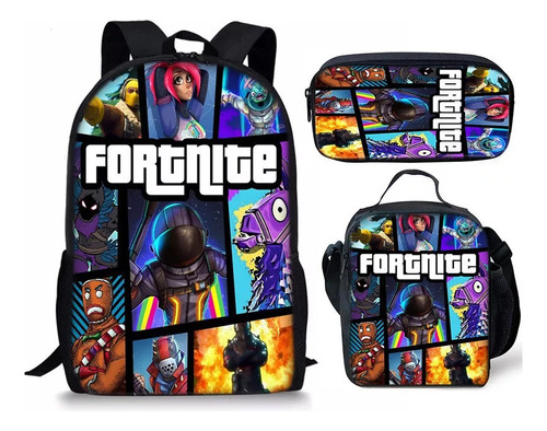 Juego De Mochilas Escolares Fortnite Para Estudiantes De For