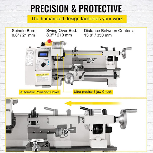 Vevor Mini Torno De Metal De 8 X 14 Pulgadas, Mini Torno De