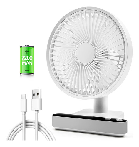 Ventilador Usb Asyourz F702 Blanco 17cm De Diámetro 7200mah