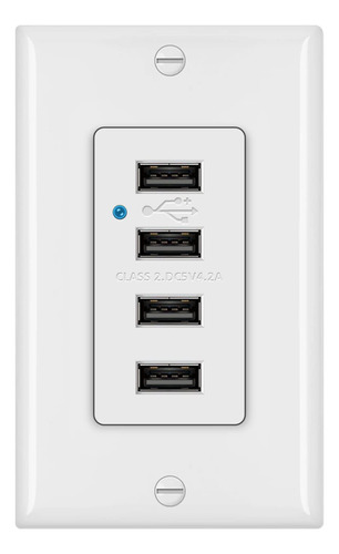 Bestten Toma De Corriente Usb De 4.2 A/21 W Con 4 Puertos De