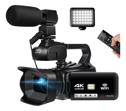 Câmera Profissional Vídeo 4k Com Sd 128gb E Microfone
