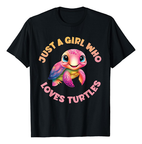 Camiseta Para Niñas Con Diseño De Tortuga Marina Kawaii Just