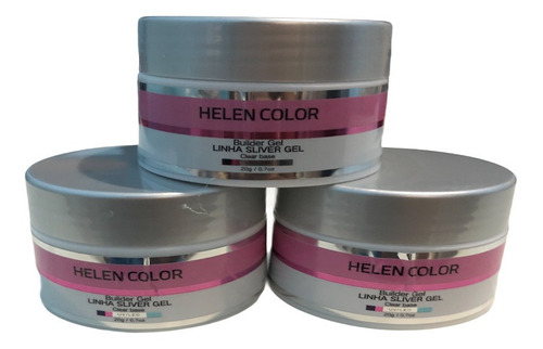 3 Gel Helen Color Uv Led Builder Construtor Unhas 20g Cor Clear Base