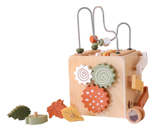 Cubo De Actividad De Madera Juguetes Cuentas Juguetes Para