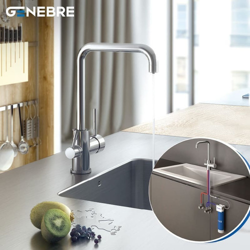 Grifo de cocina monocomando Genebre Tau 65702 cromo acabado cromado