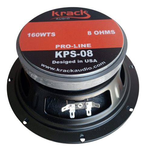 Krack Kps-08 Bocina De 8 Pulgadas 160 Wats Negro