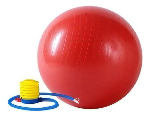 Pelota C Bomba D Aire Yoga Fitness Pilates Embarazada 55cm Color Rojo